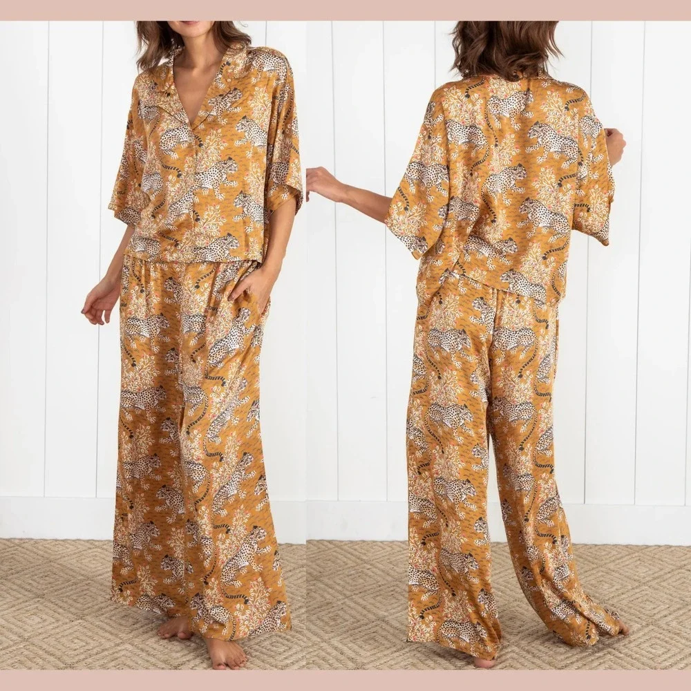 NWT $198 Printfresh [‎ Medium Tall ] Eco Satin Wildest Dreams Set Bagheera T2168